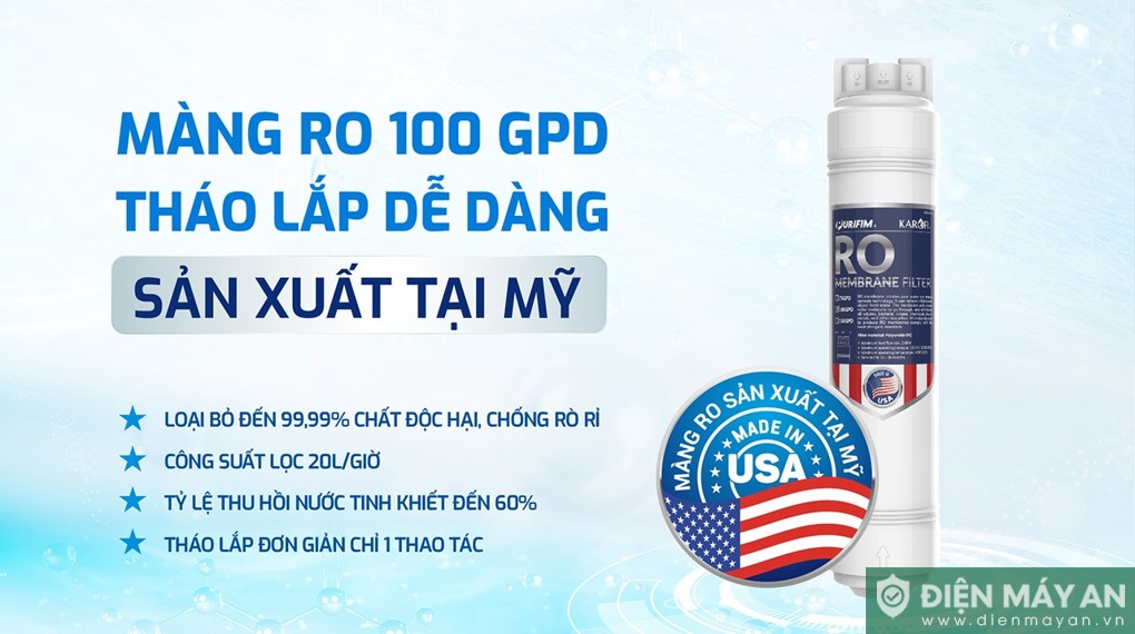 Máy lọc nước RO Hydro-ion kiềm Karofi KAE-S68 PRO 13 lõi